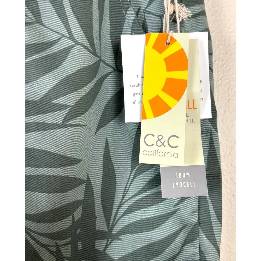 NWT C&C California Palm Leaf Shorts Size Large Vintage Look